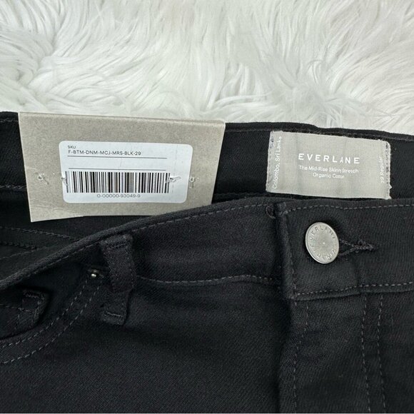 Everlane Women's NWT Black The Mid-Rise Skinny Stretch Luxury Jean W29-30/L28 - Picture 5 of 12